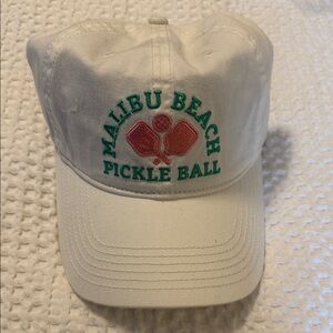 Target White Malibu Beach Pickleball Cap with Green and Coral Embroidery